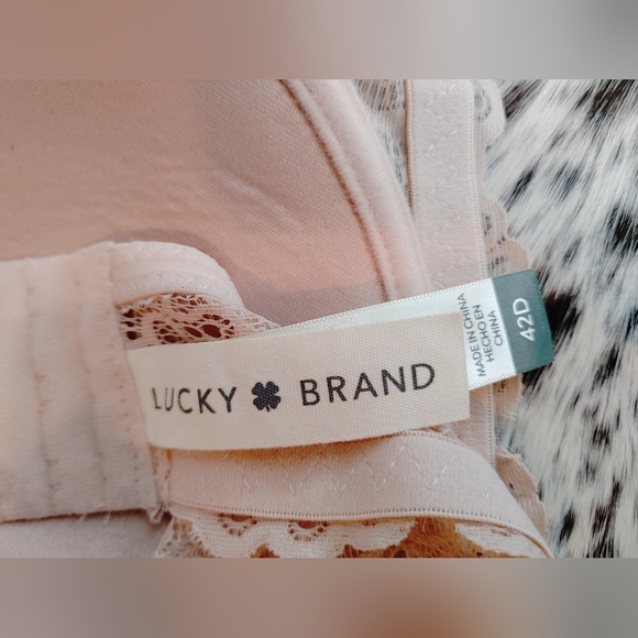 Lucky Brand Full Figure Removeable Straps Smooth & Lace Bra Cream Size 42D - Picture 7 of 9